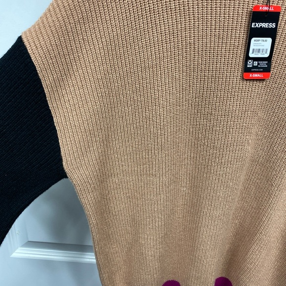 Relaxed Sweater Lagen Over Sized Crewneck  Long Sleeved Color Block XS Extra SM - Picture 5 of 6